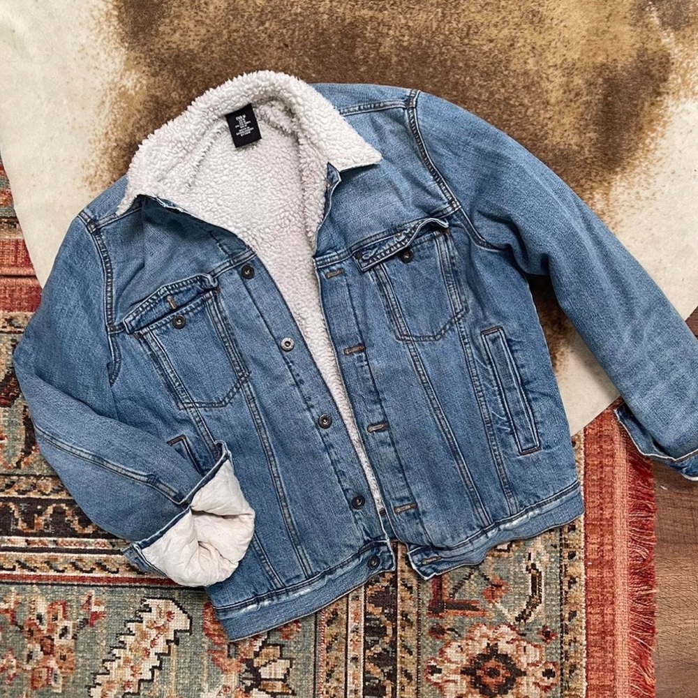 Lined Denim Jacket HM. No rips, tears, or visible staining.